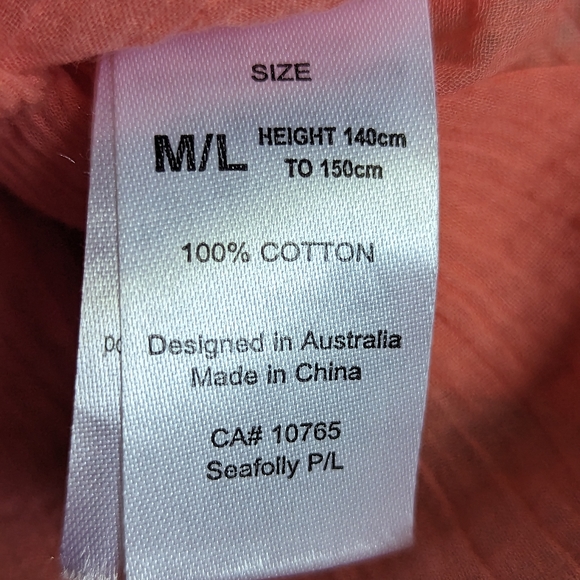 Final Price EUC Seafolly Big Girls Embroidered Kaftan in Fusion Coral - Picture 8 of 12